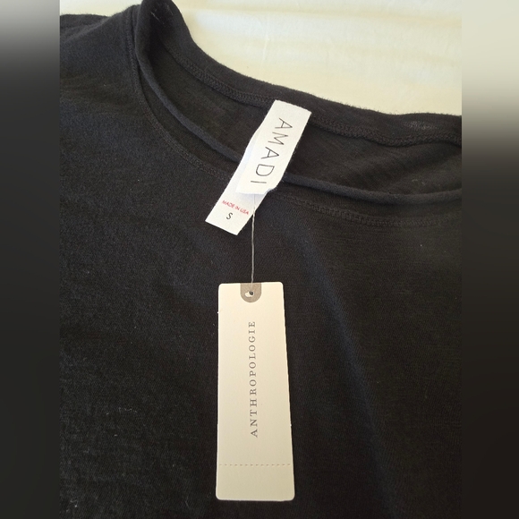 Nwt Anthro Amadi Asymmetrical Tunic Midnight Black Long Sleeve Hi-Low Top S - Picture 2 of 9